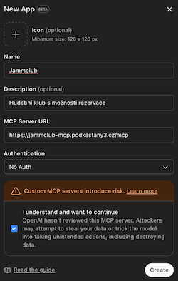 Vložení adresy do ChatGPT